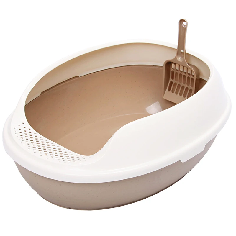 Hot Sale Luxury Cat Indoor Plastic Cat Litter Box Tray Poop Scoop Large Cat Litter Pan