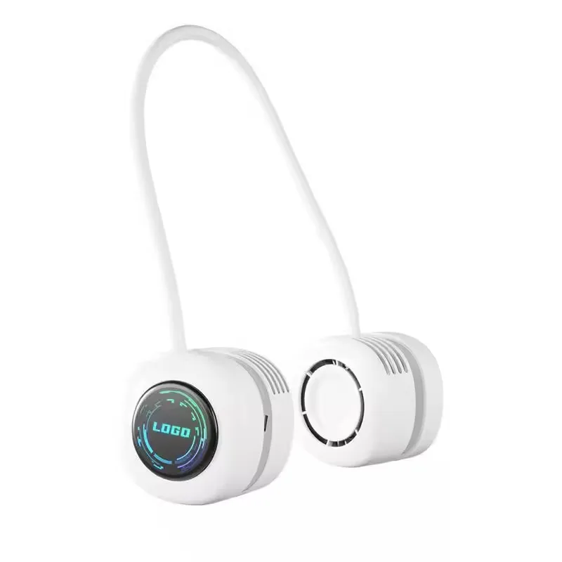 Hot Sale Mini Cooling Fan 360 Degree USB Rechargeable Leafless Portable Folding Sports Hanging Neck Fan