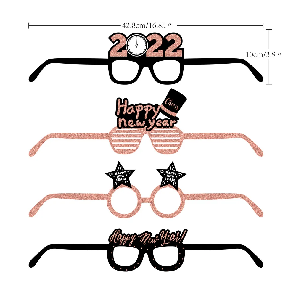 2022 New Year Party Paper Glasses Company Annual Meeting Photo Props Glasses Decoration