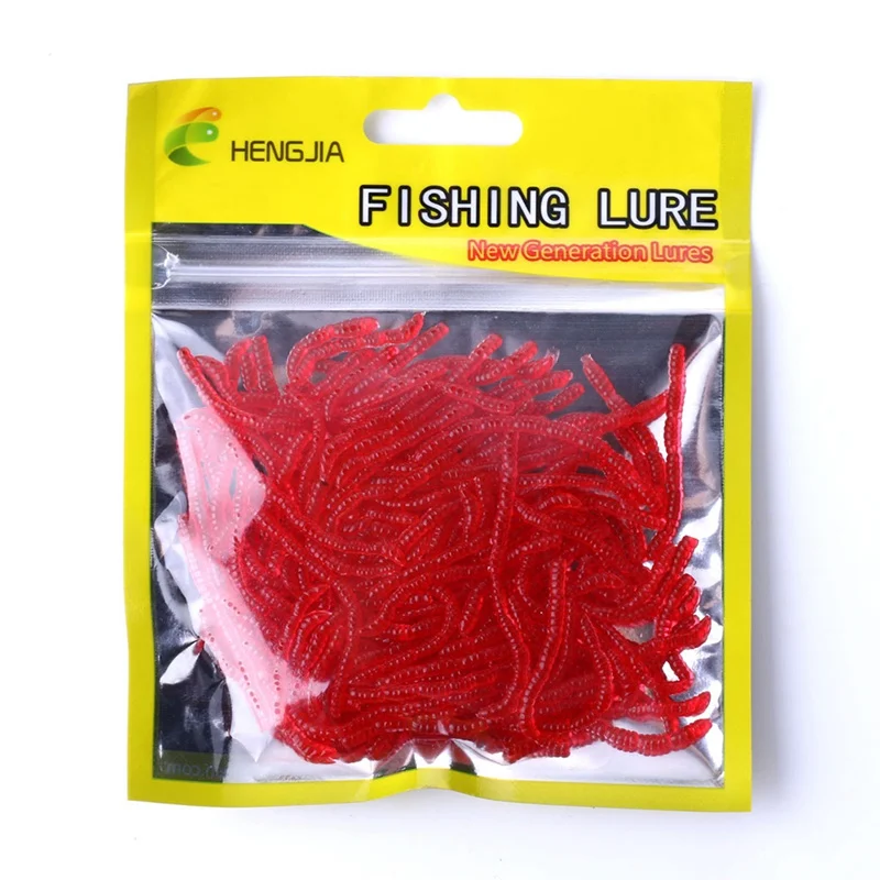 20g/bag Artificial Fishing Lures Earthworm / Redworm Grubs Shaped Lifelike Reusable Soft Bait
