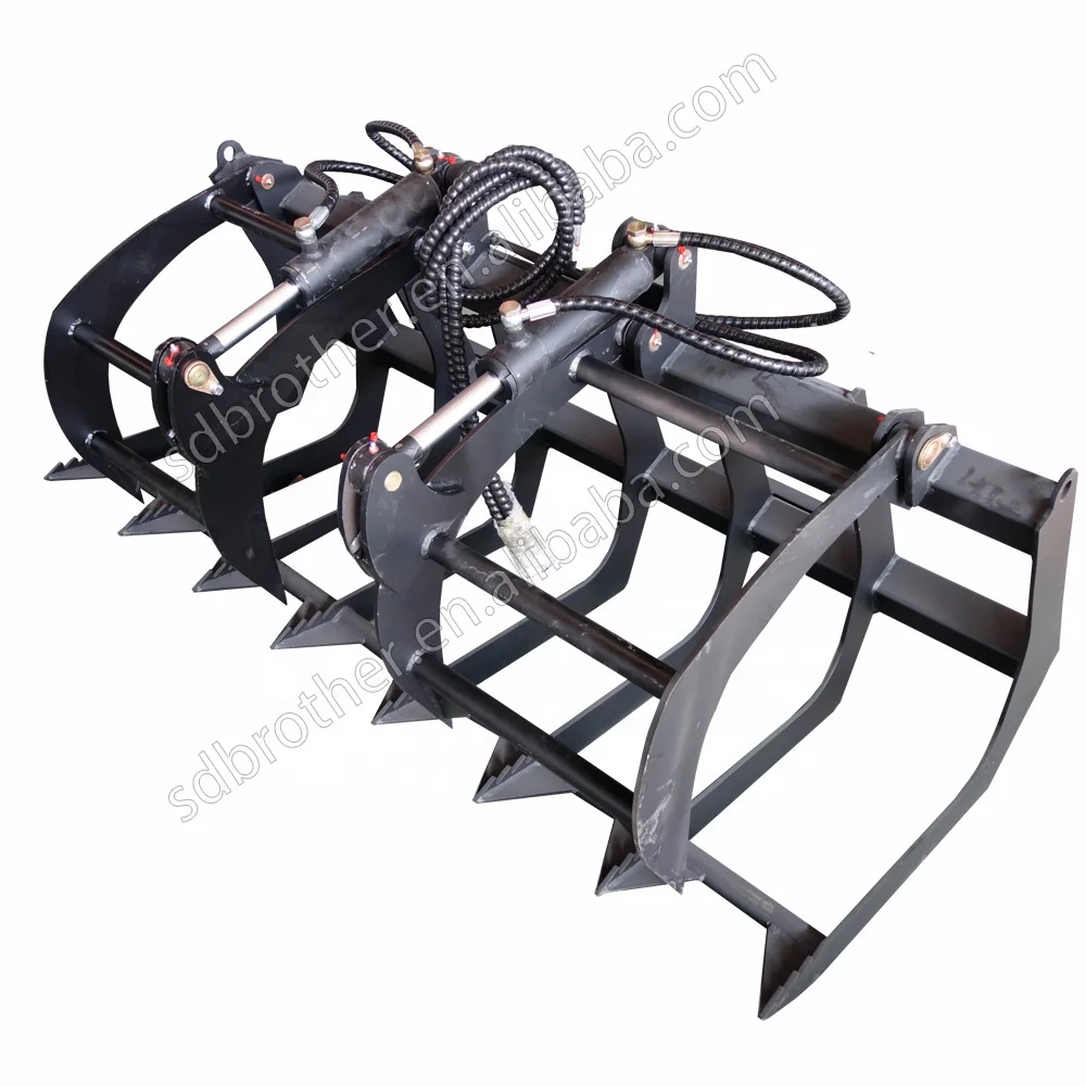 Skid Steer Root Grapple Bucket Attachment