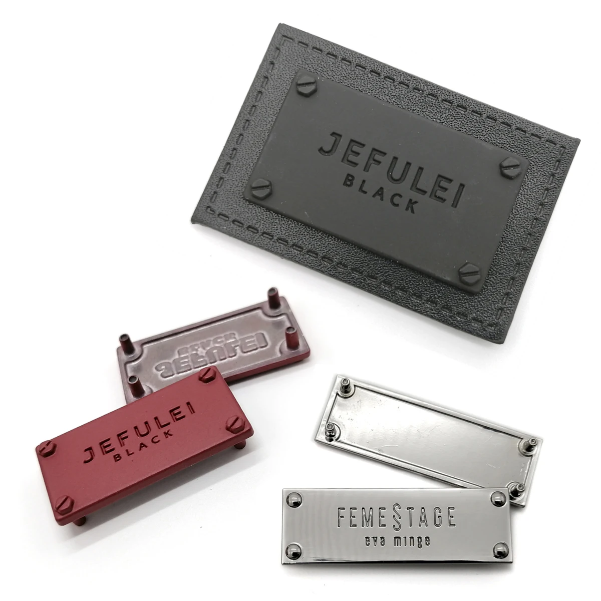 14 Years Factory OEM Custom Embossed Metal Label Aluminum Insert Office Door Nameplate Holder Metal Logo Badge Hat Metal Label