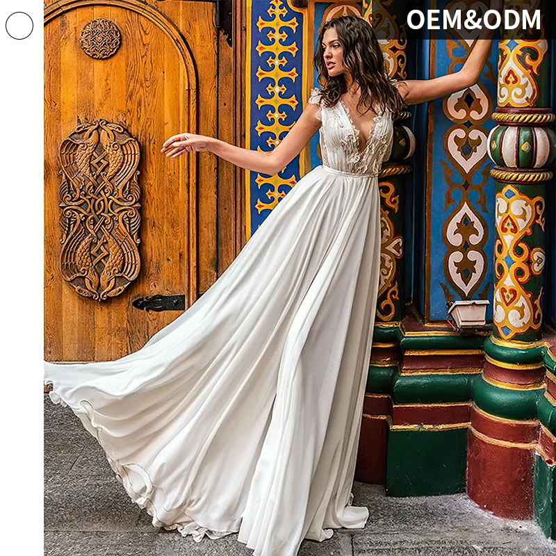 Hot Sale Fashion Sexy Elegant White Lace Mid Waist Sleeveless Backless Women Long Evening Dress