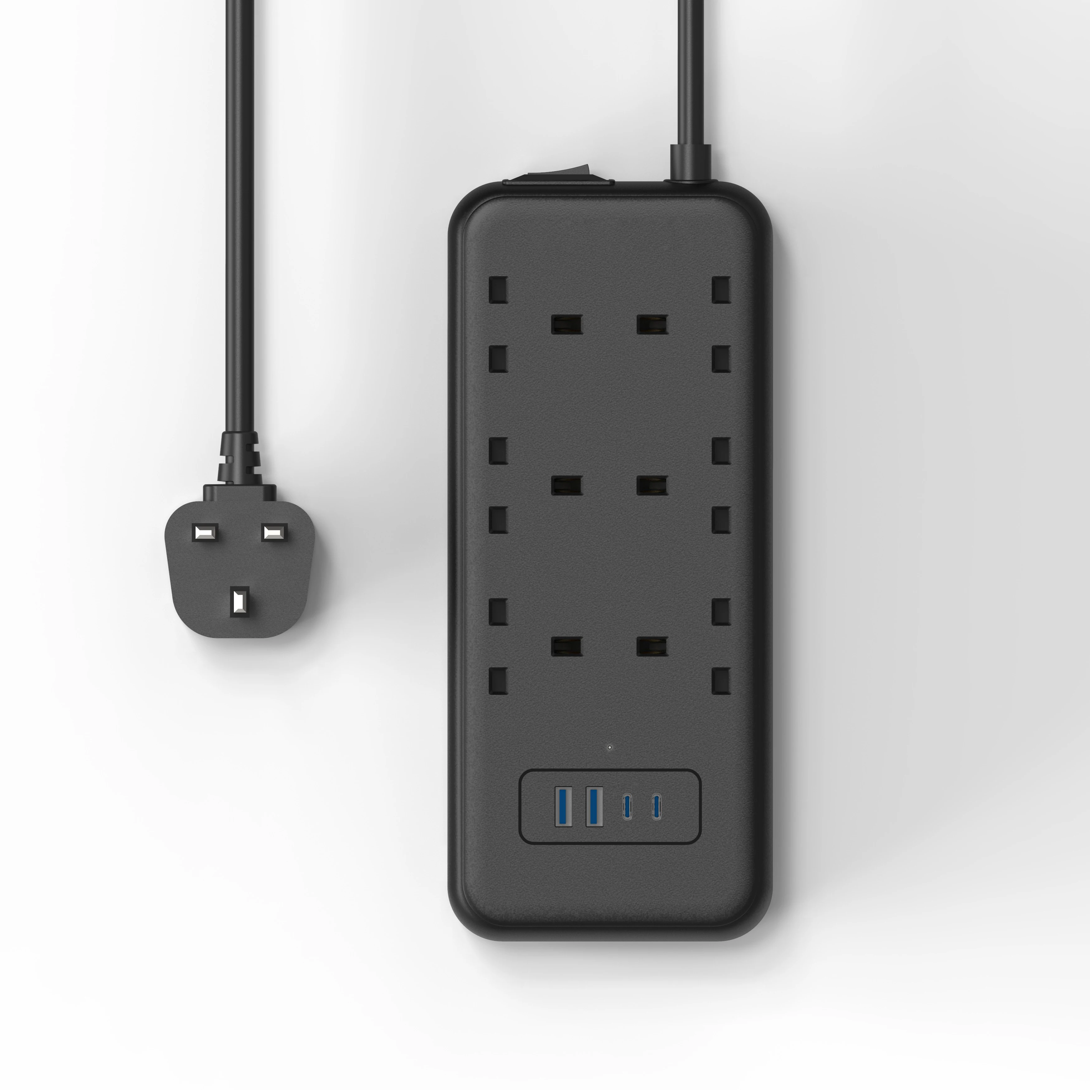 2021 Лидер продаж Великобритании мощность полосы стандартный удлинитель 5 м матовый шнур питания гнездо DGUK06-65W