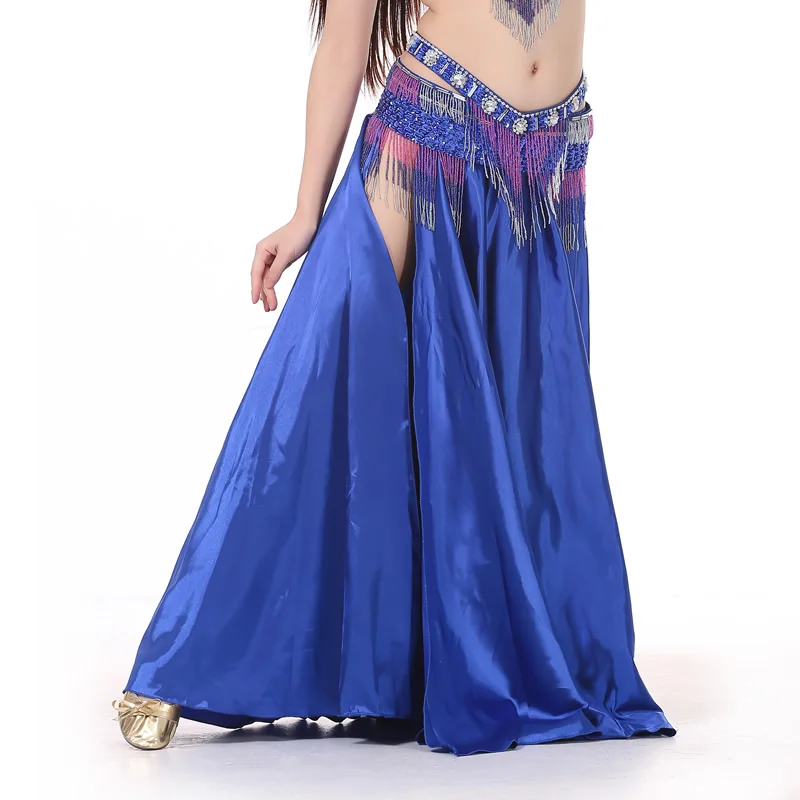 Satin Belly Dance Skirt With 2 side Slit BellyQueen