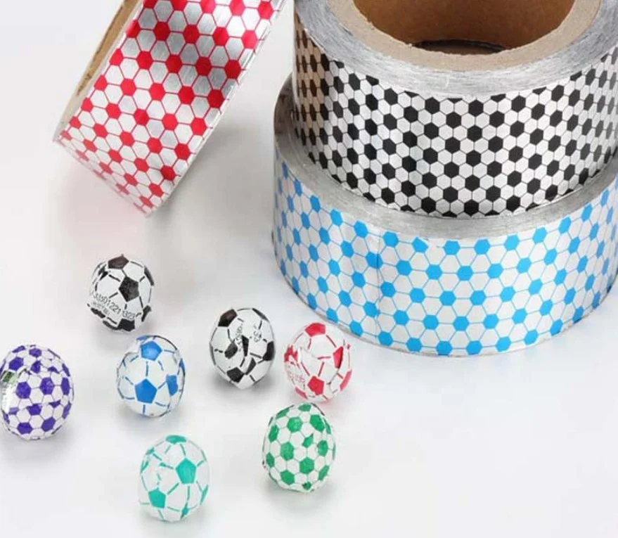 Alu Foil Rolls for Wrapping Gold Coin Chocolates  8*8cm  Aluminum Tin Foil Chocolate Wrappers in Sheets on Wholesale