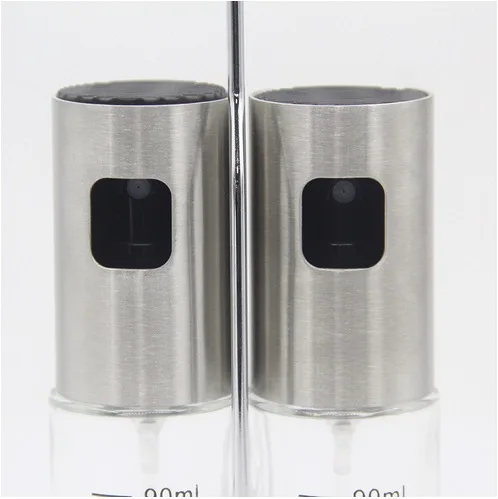 Olive Oil Mister Sprayer Glass Bottle for Cooking for Salad BBQ Kitchen Baking Roasting with Funnel and Brush Holder