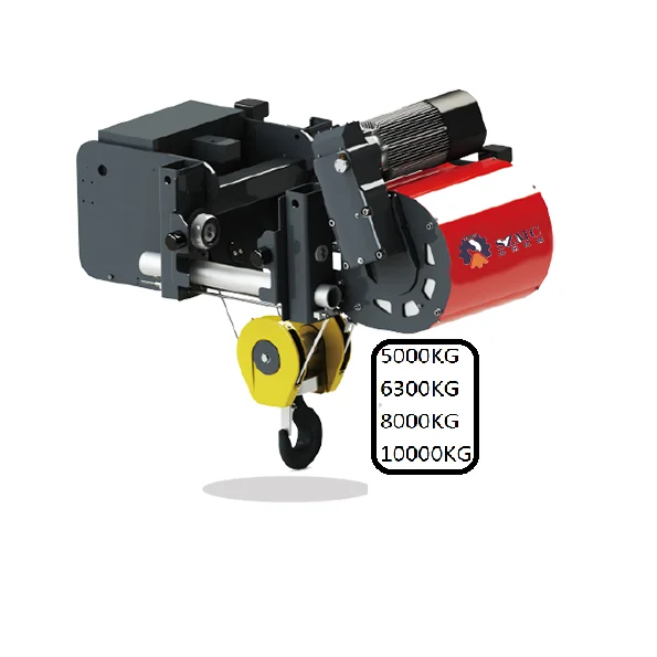 5000kg 6300kg 8000KG 10000KG 5ton 10ton VFD motor low headroom wire rope european electric hoist