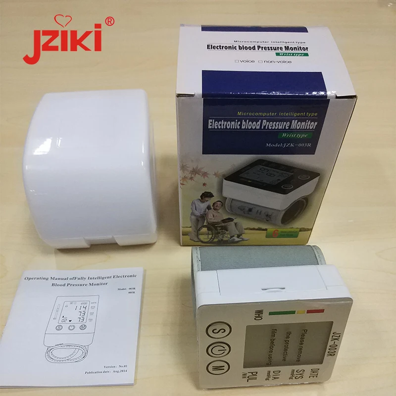 Jziki portable digital electronic wrist automatic medical blood pressure monitor watch heart rate machine