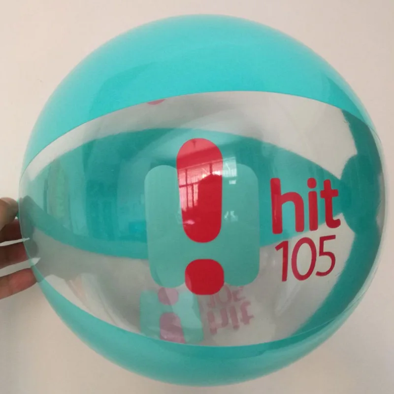 Customized semi transparent PVC inflatable beach ball for outdoor activities decoration creative beach ball by the manufacturer