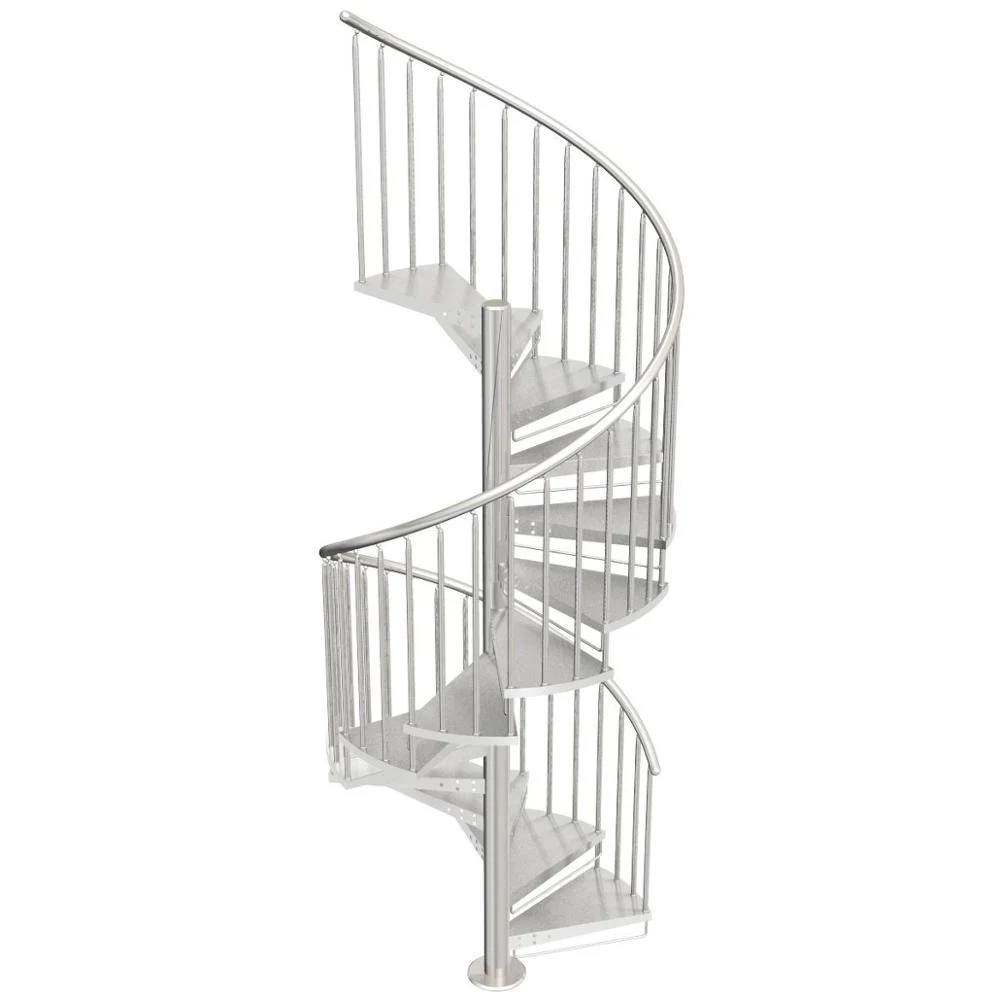 Outdoor staircase metal stairs galvanizing steel powder coat exterior straight stairs Villa simple design Spiral Steel Staircase