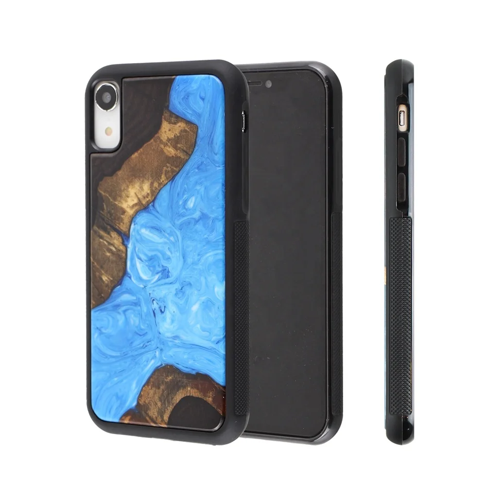 Unique Natural Resin Wood Phone Case For iPhone 6 7 8 11 Pro Max