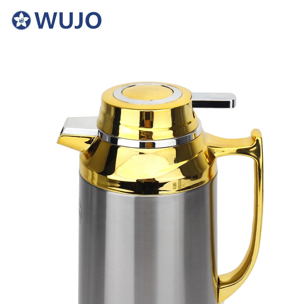 Роскошный кофейник WUJO Дубай саудовская Арабская серебряная Золотая Термокружка со стеклянной заправкой внутри