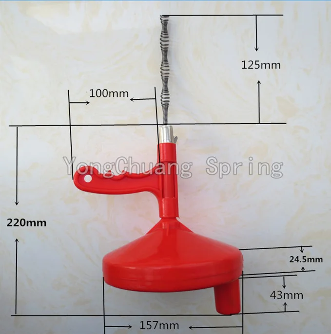 New Pipe Hand-Operated Drain Auger Multiple Specification Manual Operation Toilet Sewer Drain Snake Clog Remover