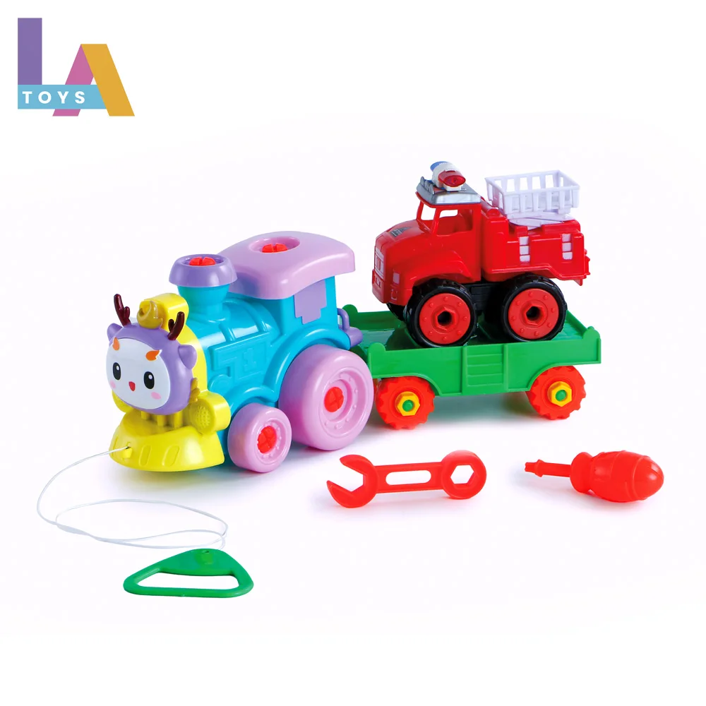 Longthuy Made in Vietnam Inertial trailer truck toy cute shape plastic frivtion Vehicle toy train model car toy for children