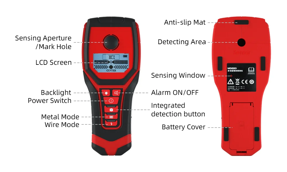 Handheld Wall Detector detector electronic measuring instruments finder scanner wall scanner find tool stud finder