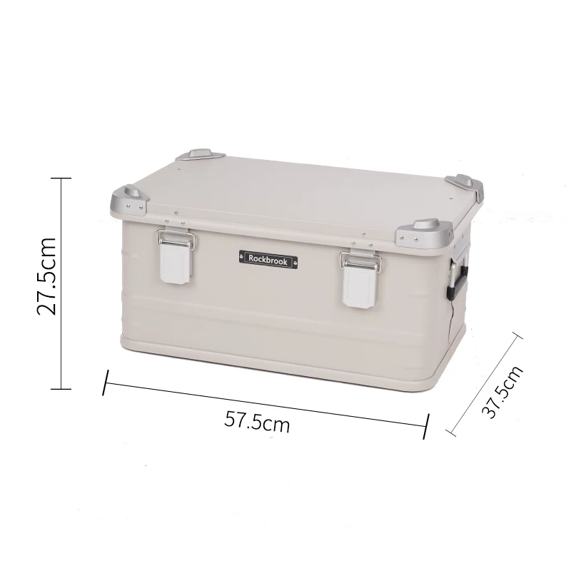 30L ROCKBROOK Wholesale Price Green Waterproof Folding Outdoor Strong Camping Large Aluminum Alloy Storage Box For Truck