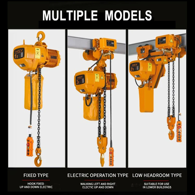
China high performance 2t 3t 10 ton lifting electric chain hoist with motorized trolley 
