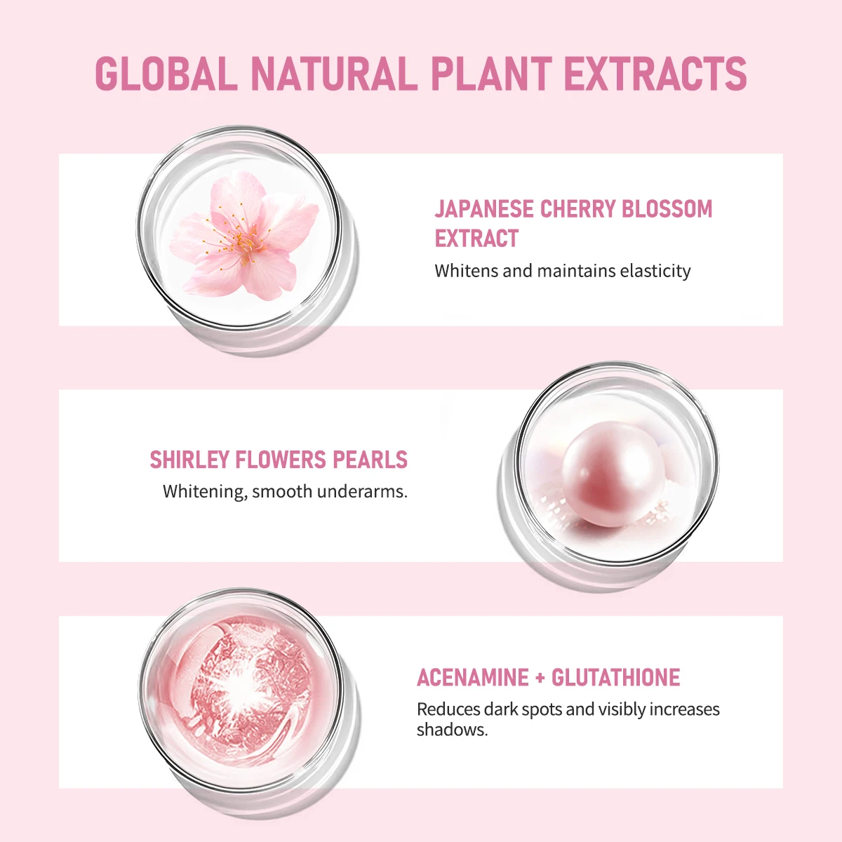 Private Label Sakura Pearl Capsules Whitening Underarm Cream Brightening  Smoothing Repairing Dullness Double Whitening