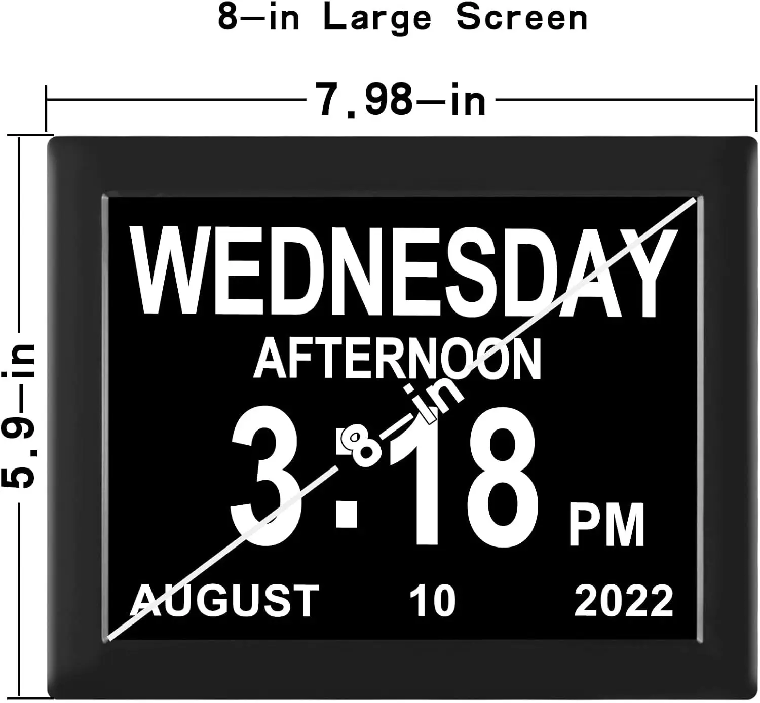 Digital Calendar Clock Date and Time Day of The WeekAuto Dimming for Seniors Dementia Elderly Patients