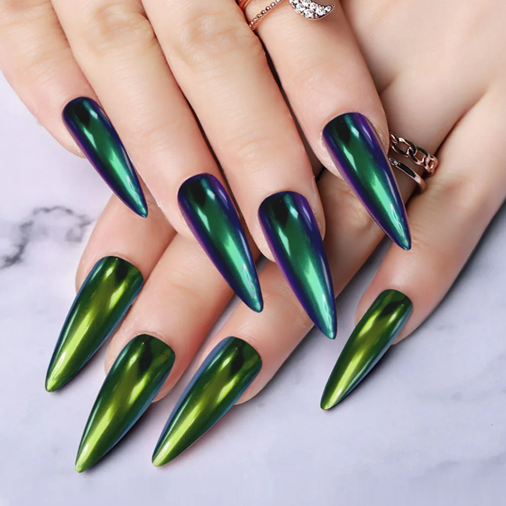 Menghe New Arrivals 5ml Aurora Mirror Powder Metallic Mirror Nail Polish No Dust Magic Liquid Chrome Nails