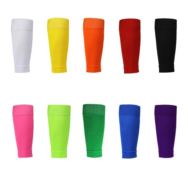 Wholesale Calf Compression Football Leg Sleeve With Shin Pads Footless Soccer Socks Sleeve