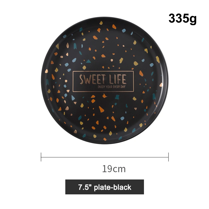 Hot selling colorful spots round ceramic dish plates porcelain plate high quality ceramic plates for restaurant