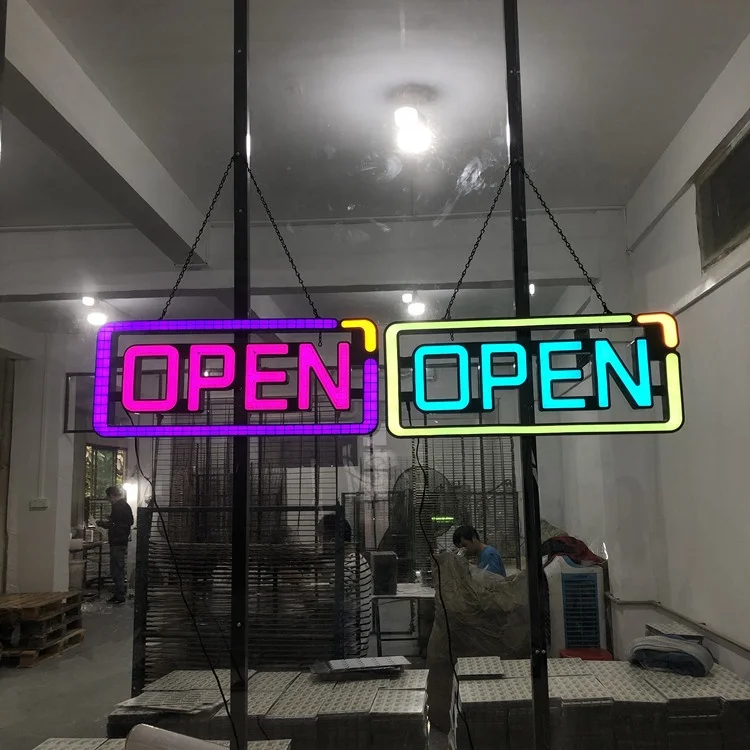 Новая Вращающаяся светодиодная RGB-подсветка Satom открытая вывеска для салонов ресторанов магазинов