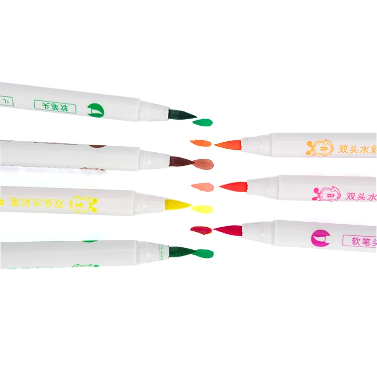 Лидер продаж от производителя многоцветные двойные художественные маркеры с двойным наконечником кисть пластиковый шестигранный полипропиленовый