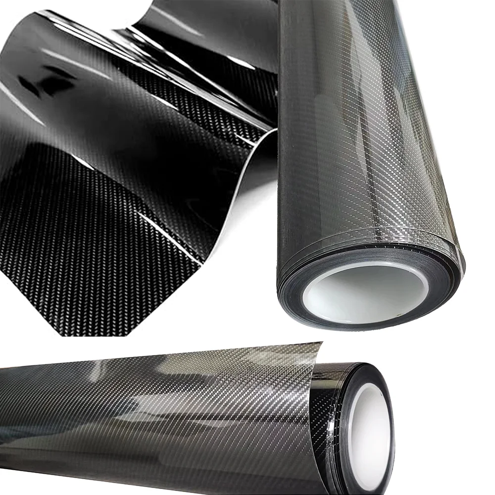 Black Carbon Fiber tpu Ppf Gloss Car Carbon Sticker Wrapping Film Carbon Fiber Vinyl Wrap