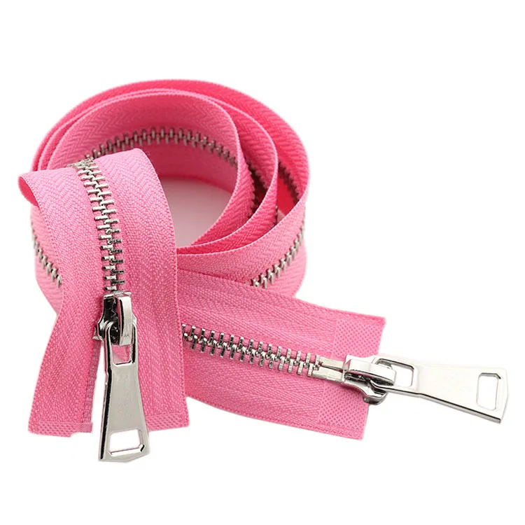 Manufacturer Wholesale Price 3# 5# 8# High Quality Double Side Custom Zip Clothing Jacket Open-End Two Way Metal Zipper