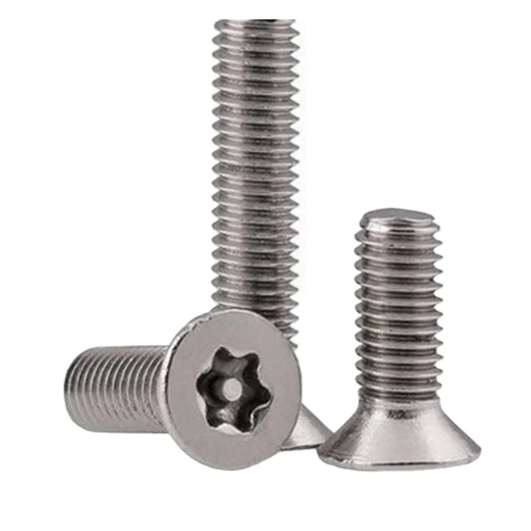 Stainless steel anti-theft countersunk head torx security screws with pin