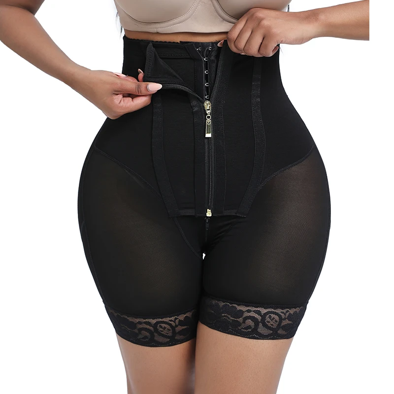 BOJIN Women Adjustable Firm Compression Shapers Tummy Control Butt Lift Girdle Waist Trainer Golden Zipper Slim Fajas Shorts
