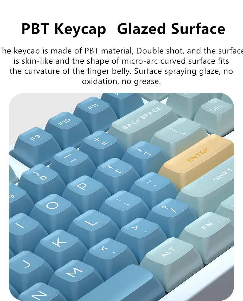 HZGAMER Mechanical Keyboard PBT Keycap for 61 64 68 84 Keys 60% 75% 80% ASA Profile Keys Double Shot Keycaps