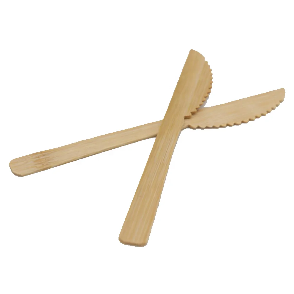 Disposable Bamboo Fork Spoon Knife Set Wrapped Bulk Kitchen Small Cutlery