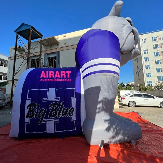 Sporting Event Inflatable Bulldog Tunnel Custom Made Inflatable Mascot Tunnel