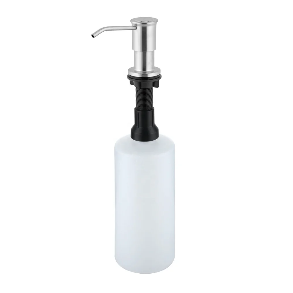 Black Finished Kitchen Dish Soap Dispenser Built In Counter Top Dispenser Table Mounted Steel Pump Kitchen Soap Dispensers
