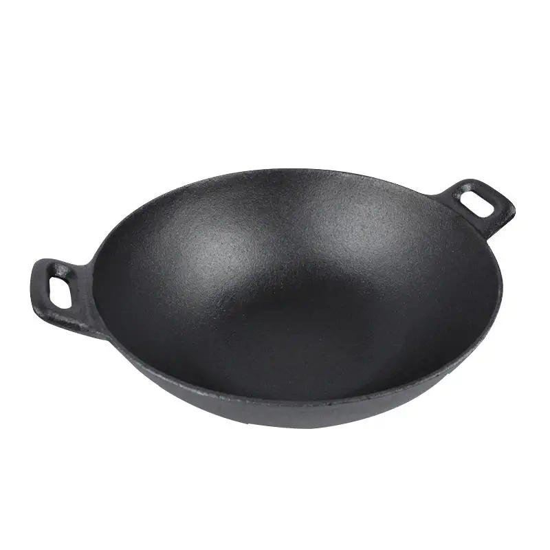 High quality cast iron pan Double handle non stick pan Red enamel cast iron frying pan