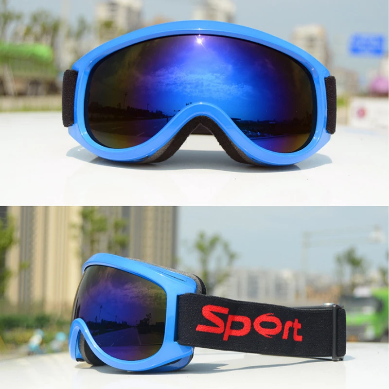 Latest Design Custom Color Logo Ski Goggles Anti-fog Anti-UV PC Lens