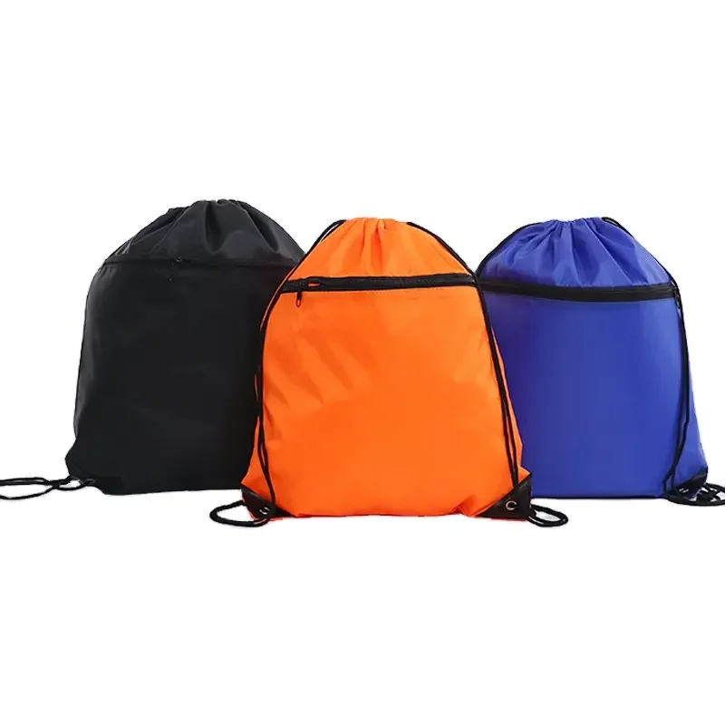 Foldable Backpack Drawstring Bag Rpet Material Rpet Gym Bag Running Drawstring Rpet Foldable Shopping Polyester Bag