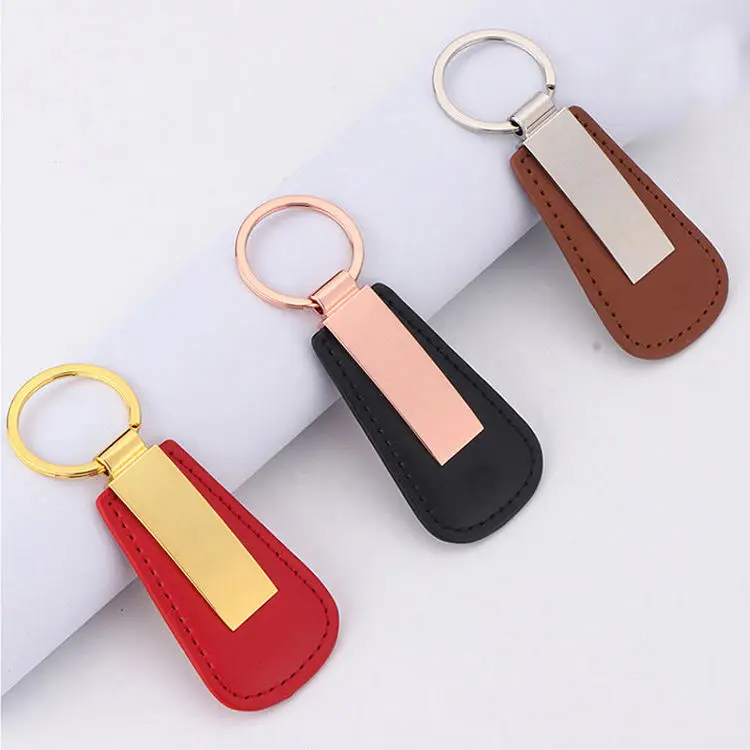 Logo Key Rings Keyring Key Pendant Metal Luxury Keychain Custom Pu Leather Sublimation Blank Leather Keychain