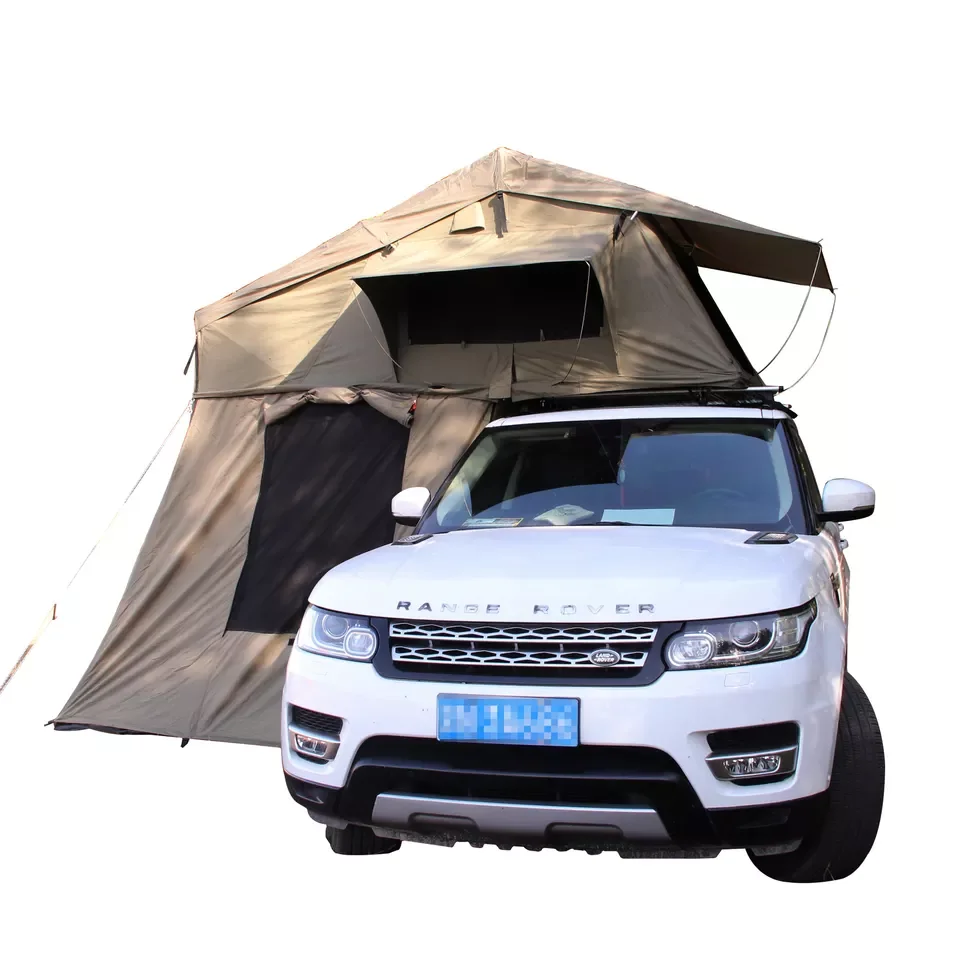 Large Capacity Weatherproof Waterproof 4 person camping car roof top tent soft shell for Glamping