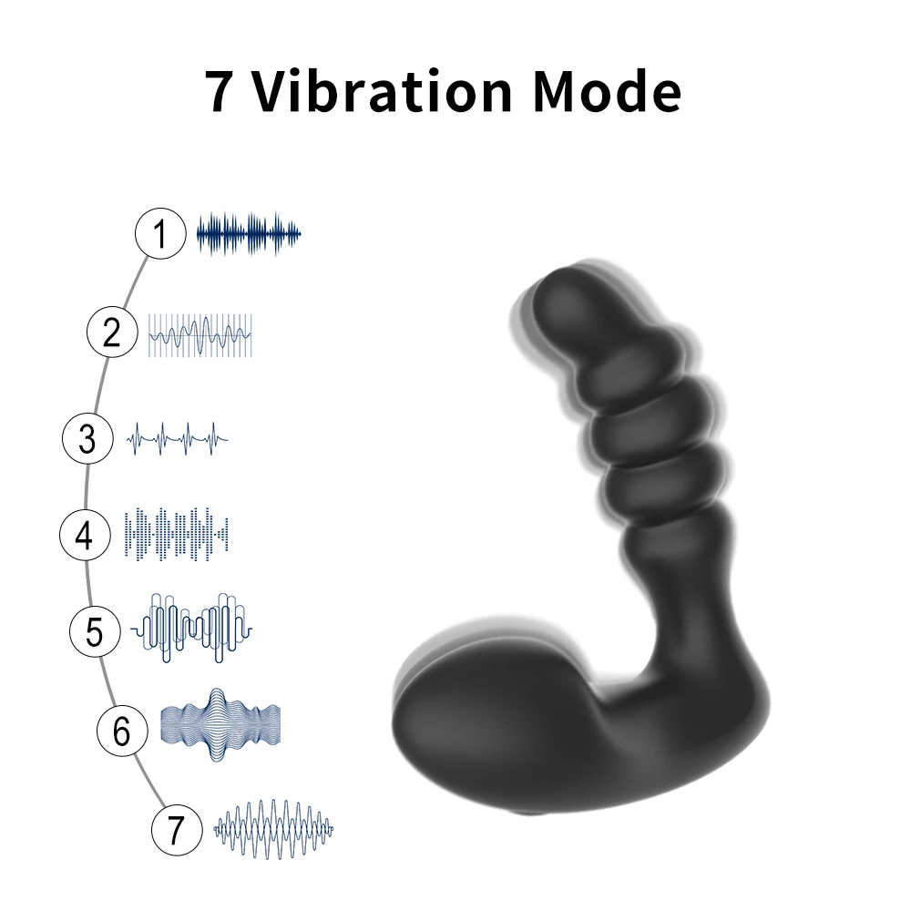 New Style 7 Frequency Medical Silicone Prostate Massager for Male C