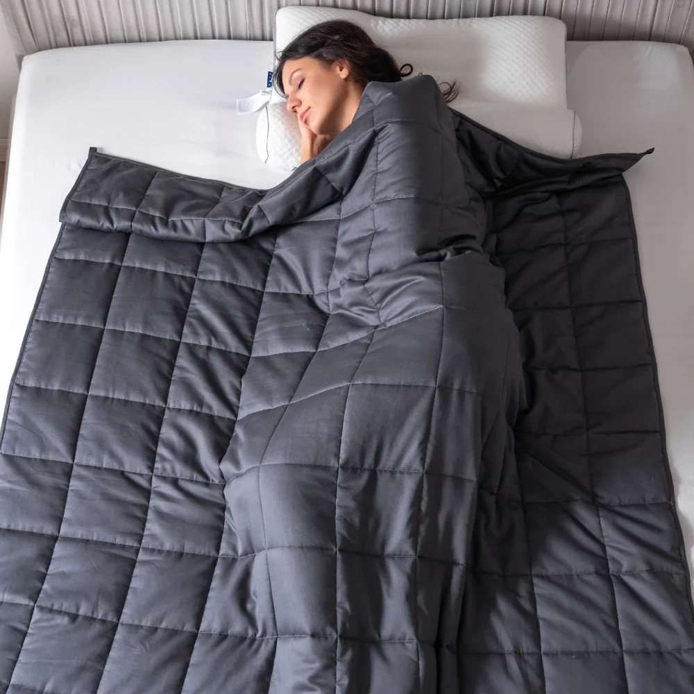 FREE SAMPLE CUSTOM 100% Polyester Microfiber Cotton gravity Heavy Blanket 15lbs 60x80 Weighted Blanket for Anxiety Bedroom