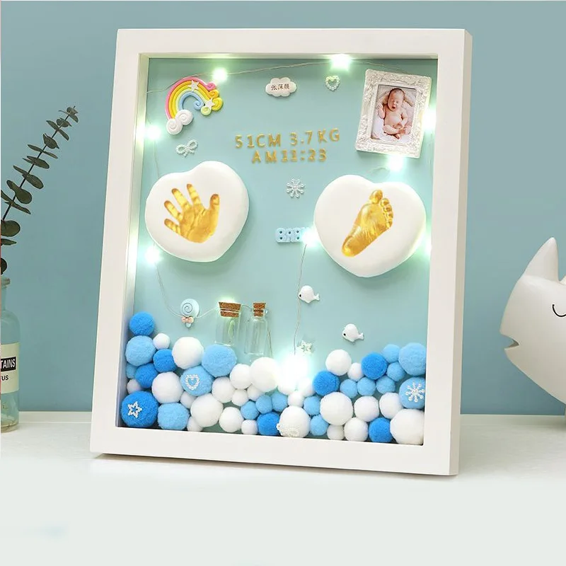Factory Price Baby Clay Photo Frame Footprint Handprint Clay Kit Keepsake Gift Foot Print Clay
