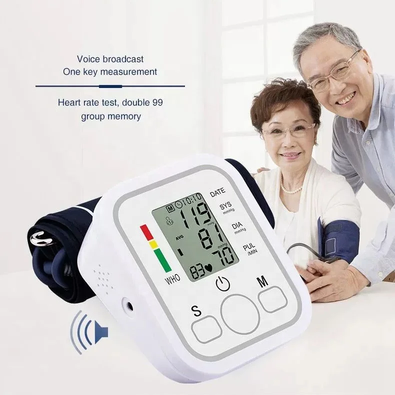 Household Sphygmomanometer Arm Band Type Digital Electronic Mini Portable Blood Pressure Monitor Meter