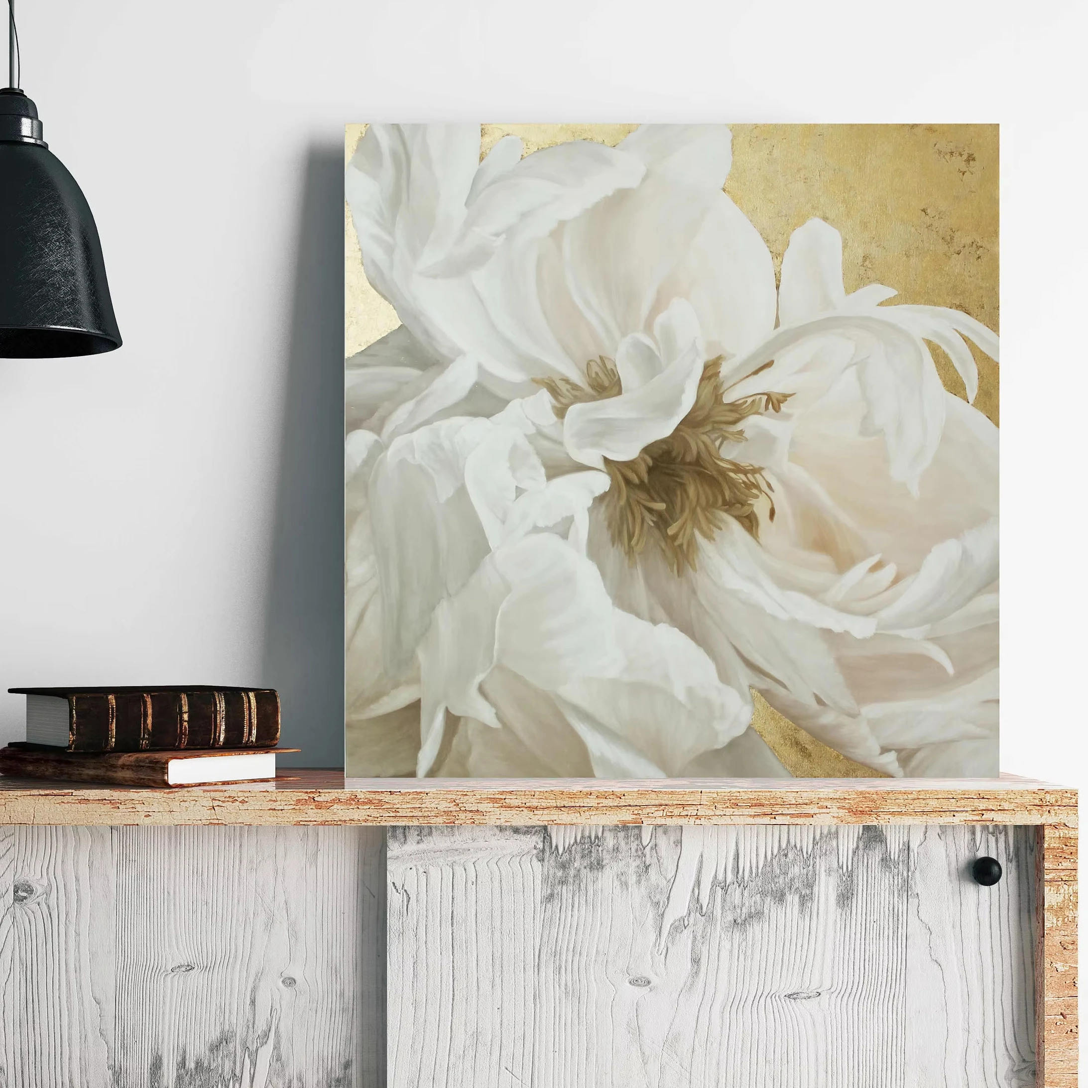 Large Wall Art Home Decor Luxury Relief Texture Wall Decoration Modern Canvas Blooming Flower Artwork Painting for Dinner Room