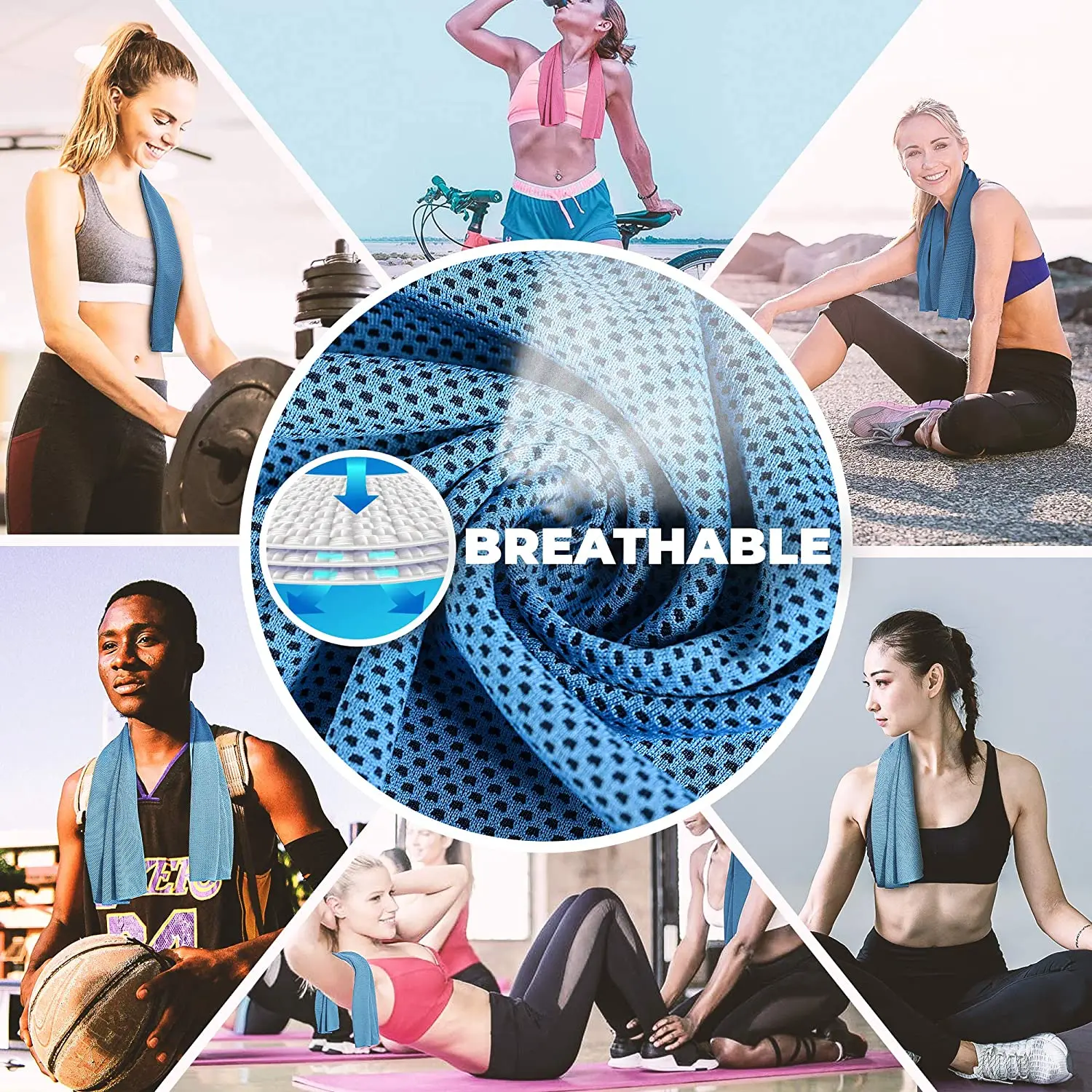 Hot Sell Cooling Workout Towel Microfiber  Soft Breathable Sports Gym Yoga Camping Running Fitness Ice Chilly Towel
