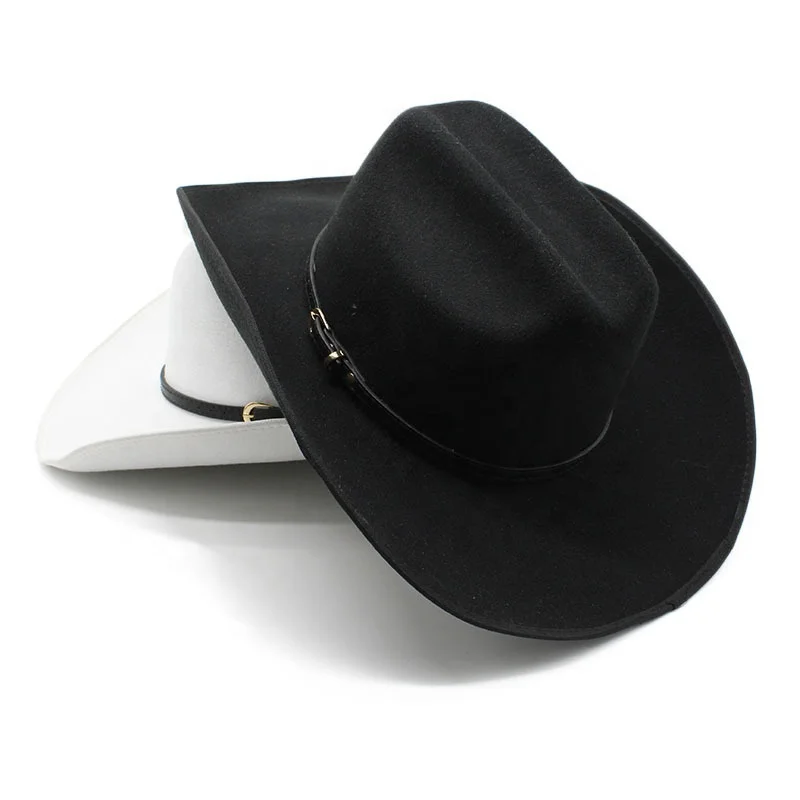 Custom embroidered western jazz felt pro cowboy cow boy cowgirl fedora felt hats supplier For men adult