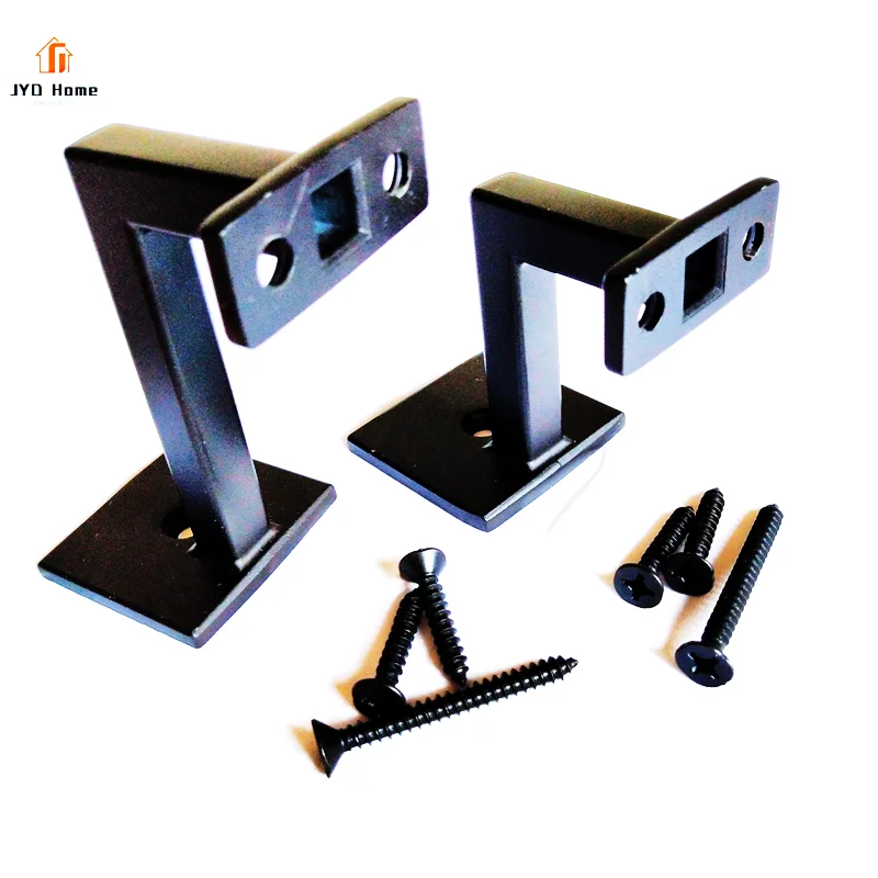 Wholesale Higher Wall Mounted Black Handrail Brackets for Wood Handrail Factory Direct with Square Base in USA Canada Markets